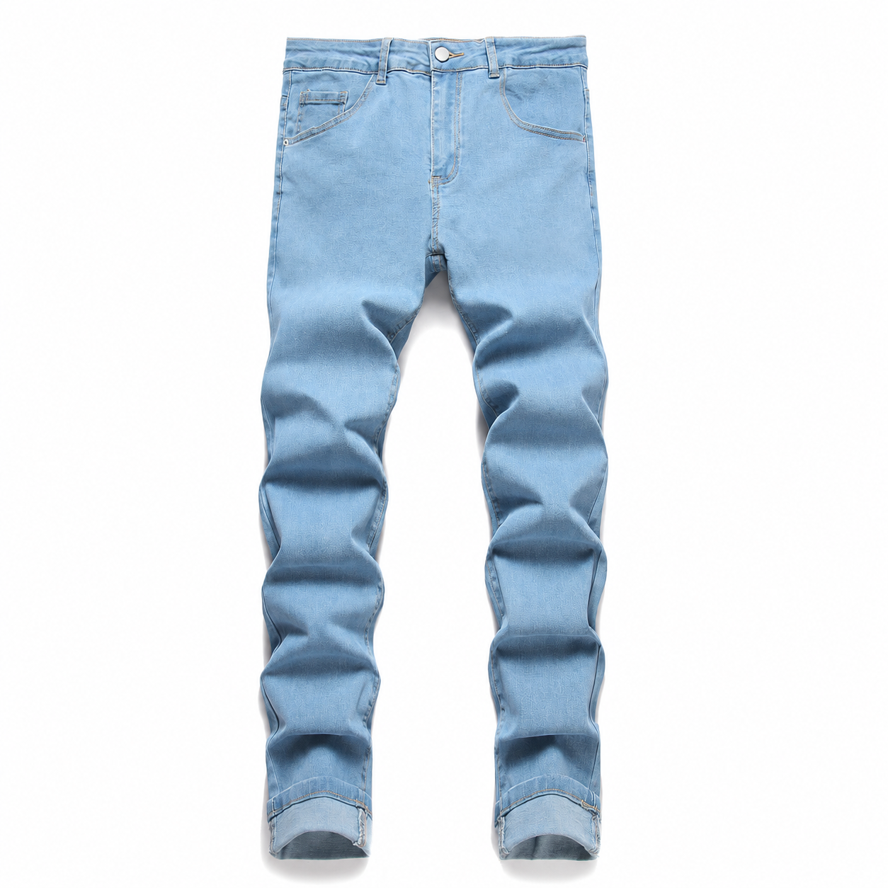 Casual Cotton Slim Jeans Washed Denim Pants For Men