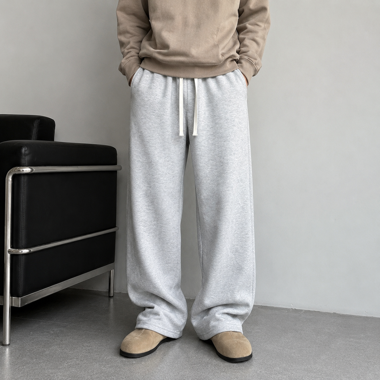 2 Pieces Loose Sports Sweatpants With Drawstring For Men