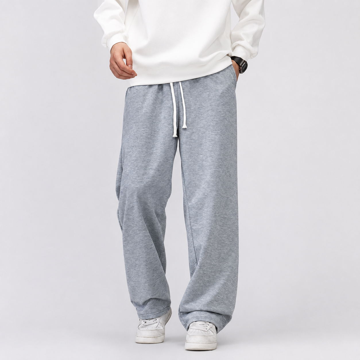2 Pieces Loose Sports Sweatpants With Drawstring For Men