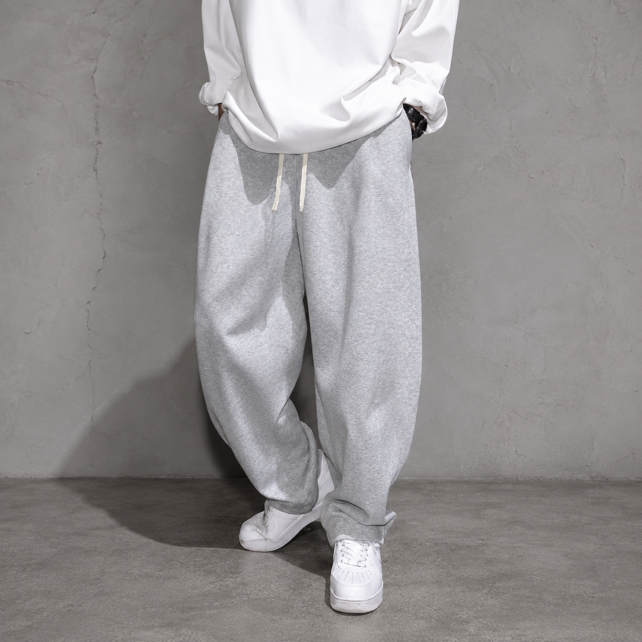 2 Pieces Loose Sports Sweatpants With Drawstring For Men