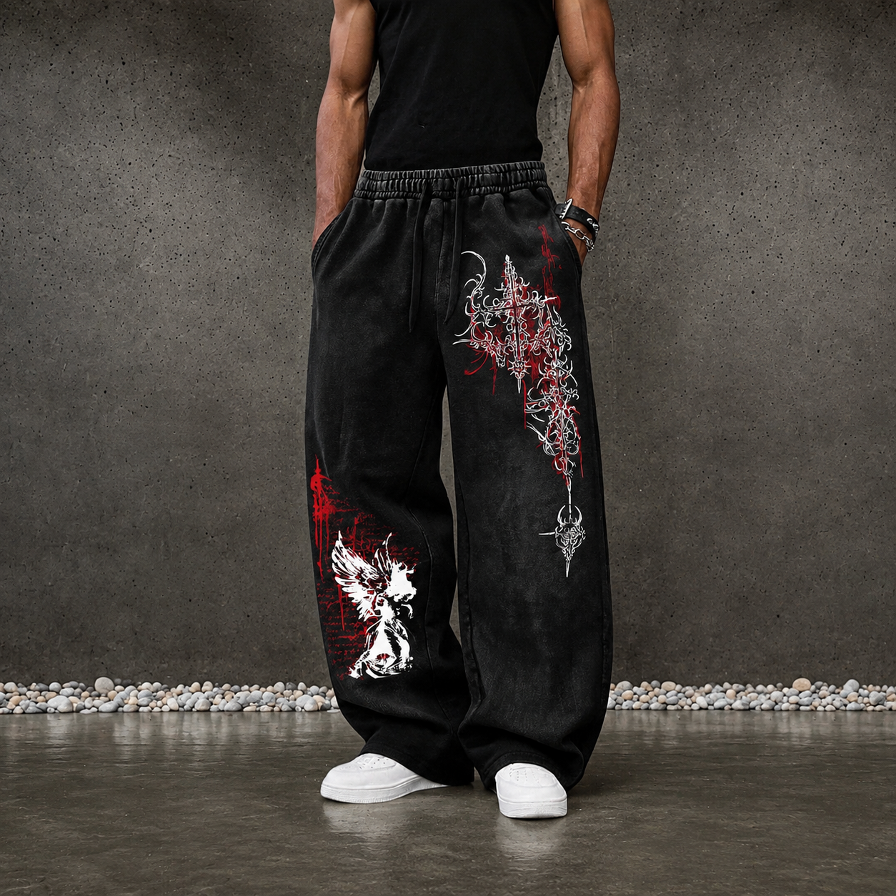 Casual Spring Letter And Cartoon Print Sweatpants For Men