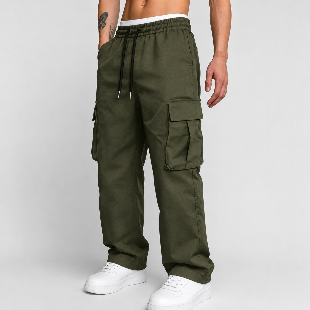 Cargo Outdoor Hiking Pants With Drawstring For Men