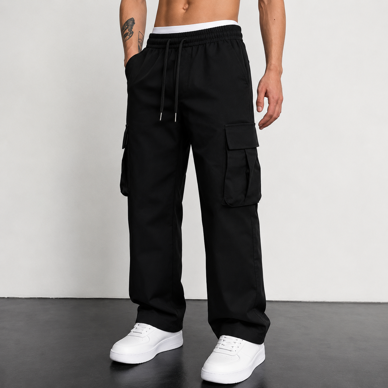 Cargo Outdoor Hiking Pants With Drawstring For Men