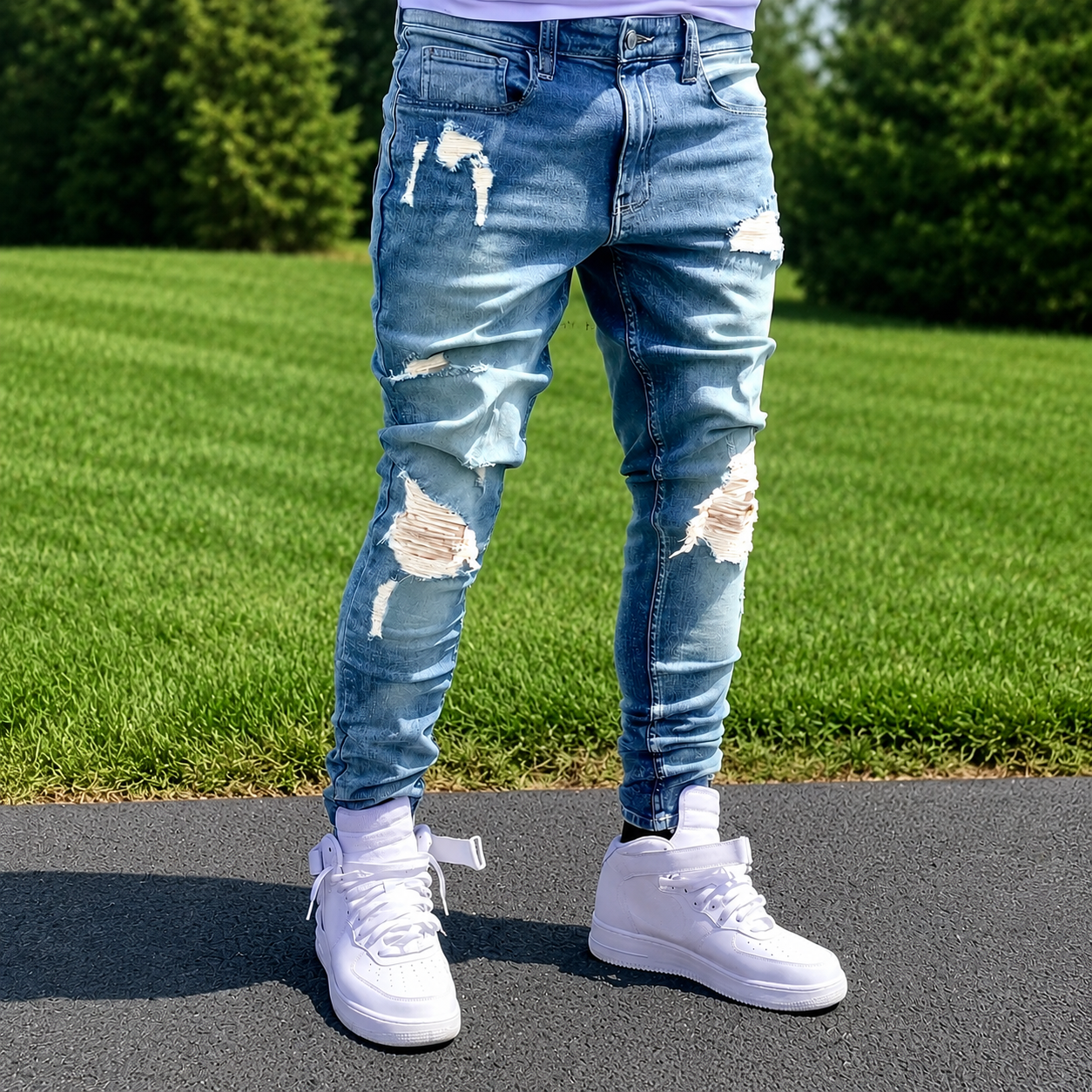 Casual Summer Streetwear Denim Jeans For Men