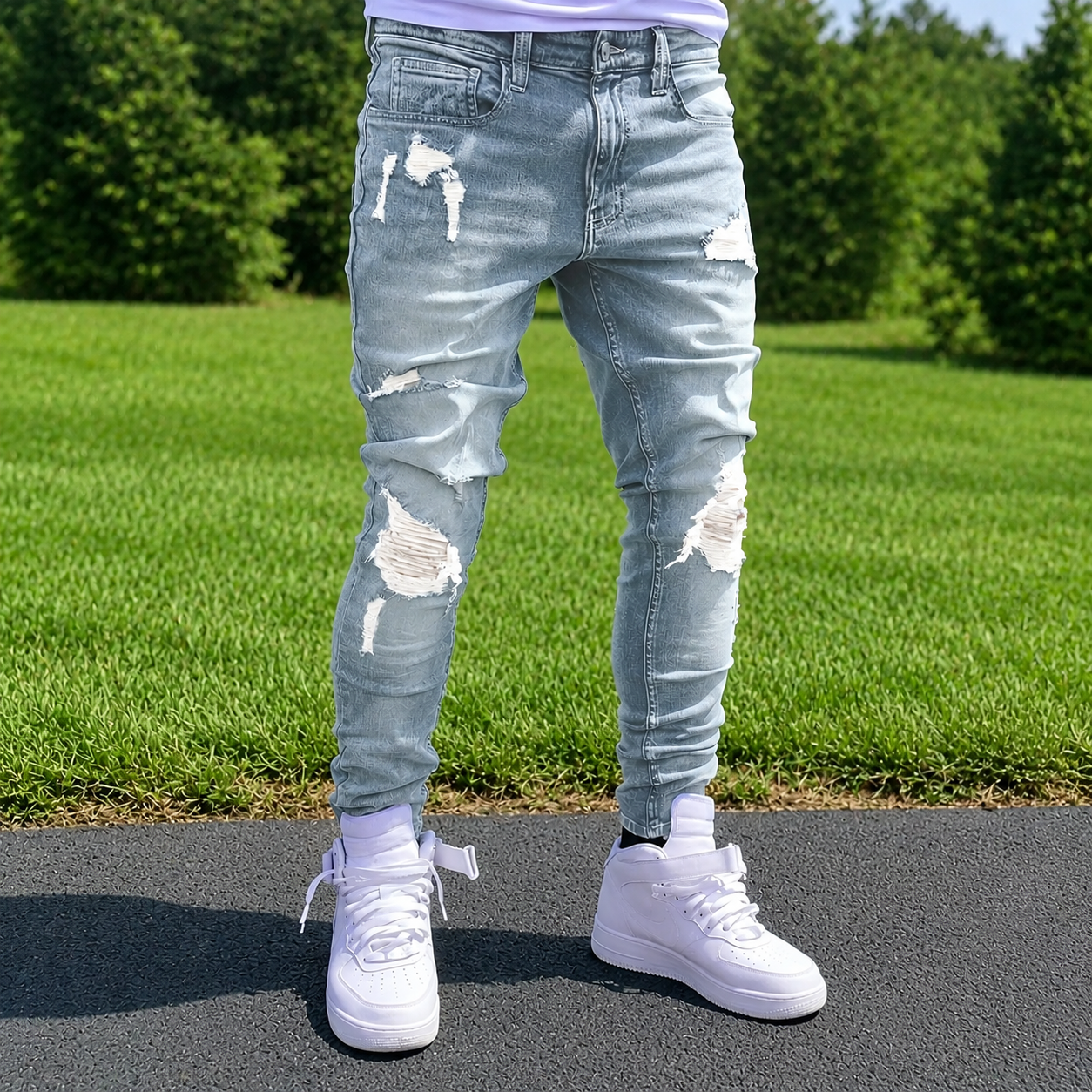 Casual Summer Streetwear Denim Jeans For Men