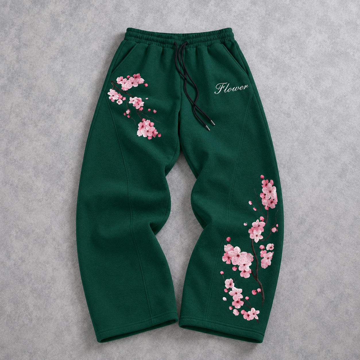Casual Loose Vintage Floral Sweatpants For Men