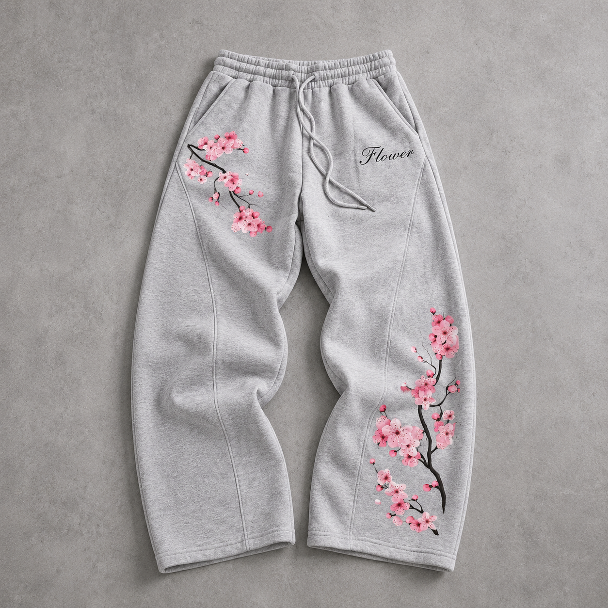 Casual Loose Vintage Floral Sweatpants For Men