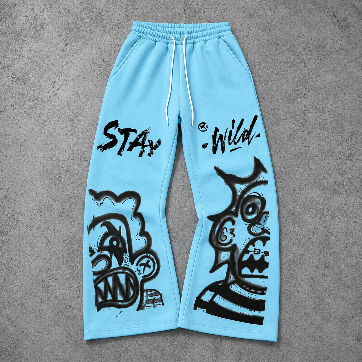 Loose Streetwear Flared Sweatpants For Men