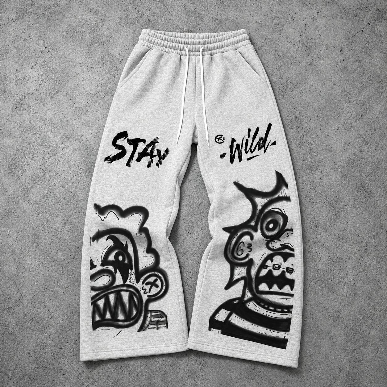 Loose Streetwear Flared Sweatpants For Men