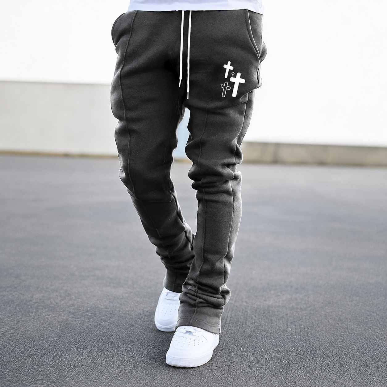 Casual Printed Drawstring Sweatpants For Men