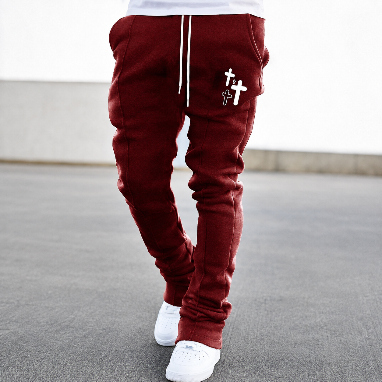 Casual Printed Drawstring Sweatpants For Men