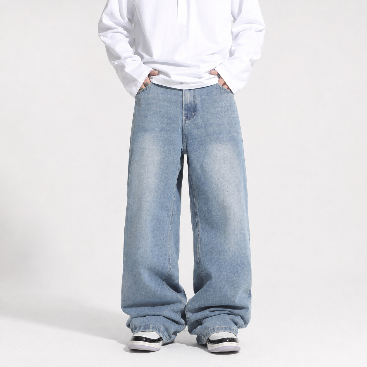 Casual Loose Fit Baggy Denim Jeans For Men