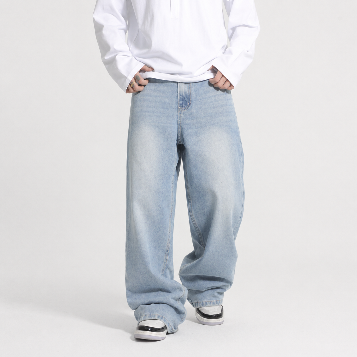 Casual Loose Fit Baggy Denim Jeans For Men