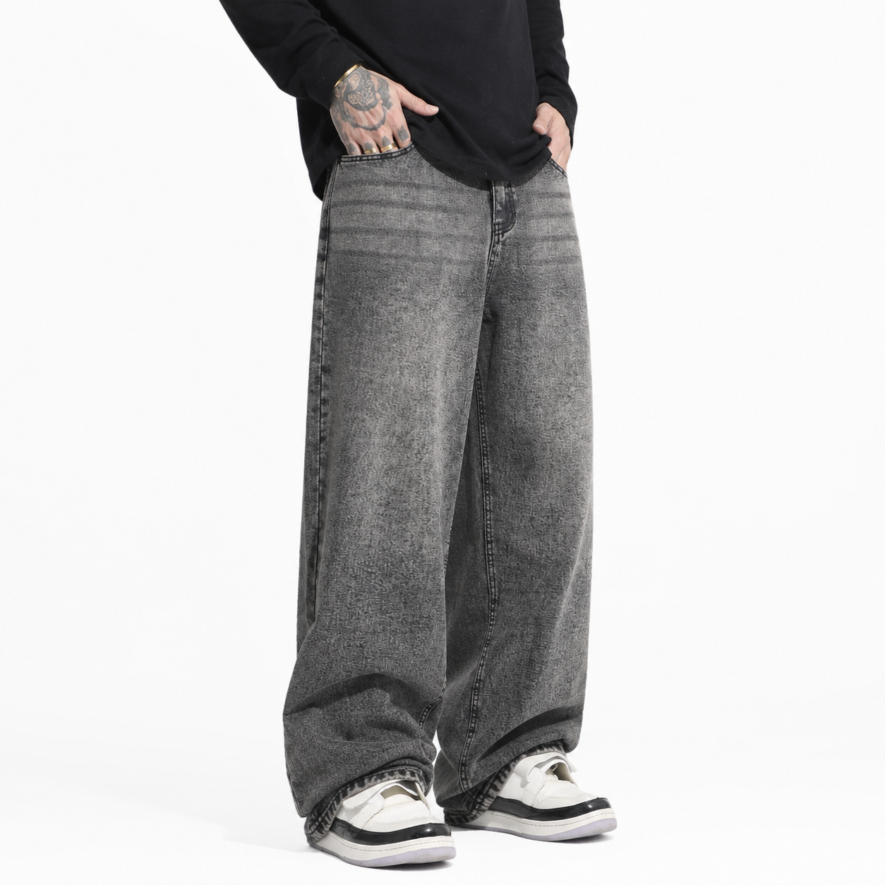 Casual Loose Fit Baggy Denim Jeans For Men