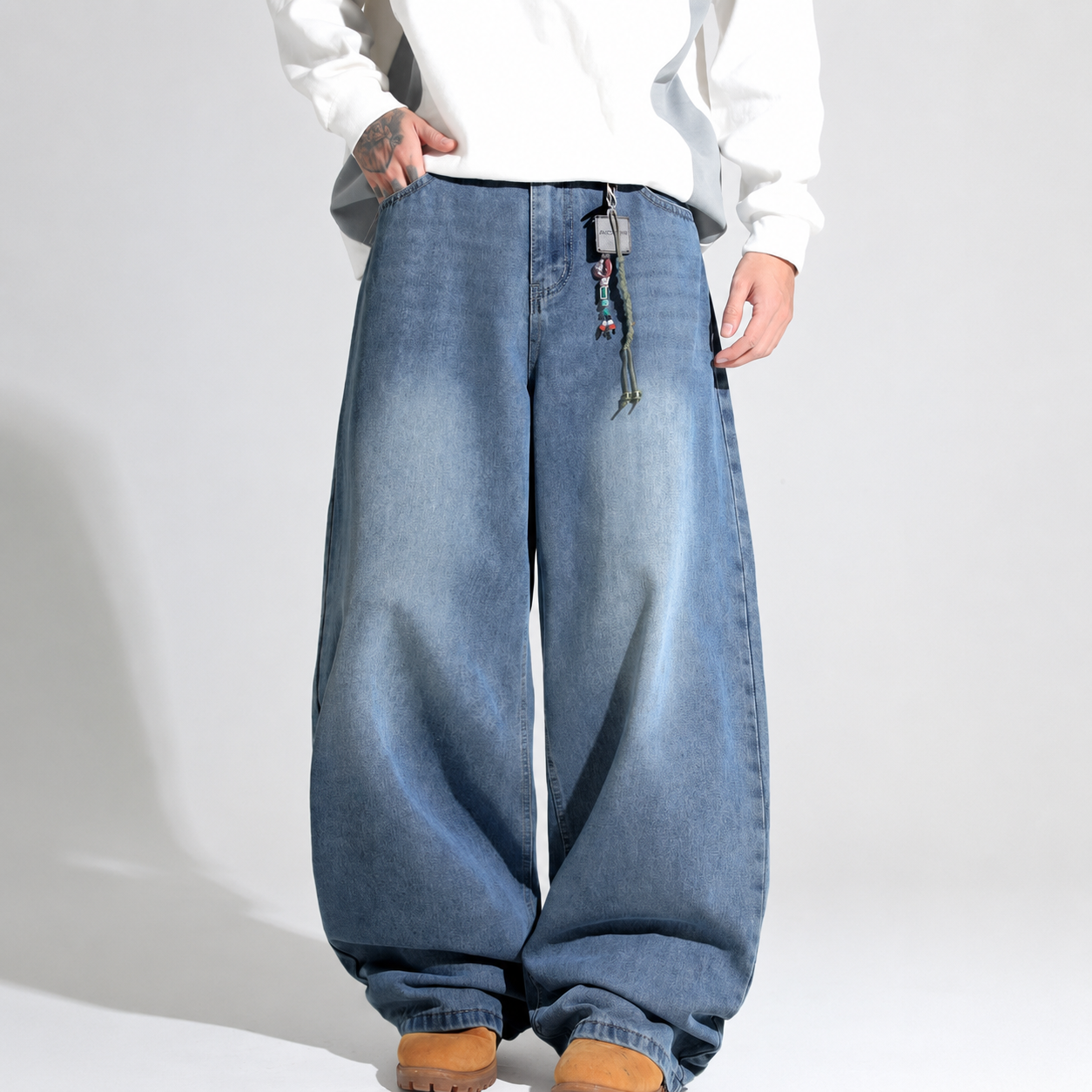 Casual Loose Fit Baggy Denim Jeans For Men
