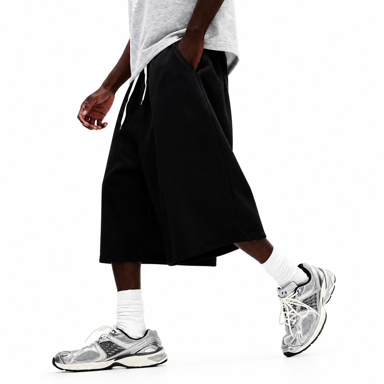 Casual Knit Loose Fit Sports Pants For Men