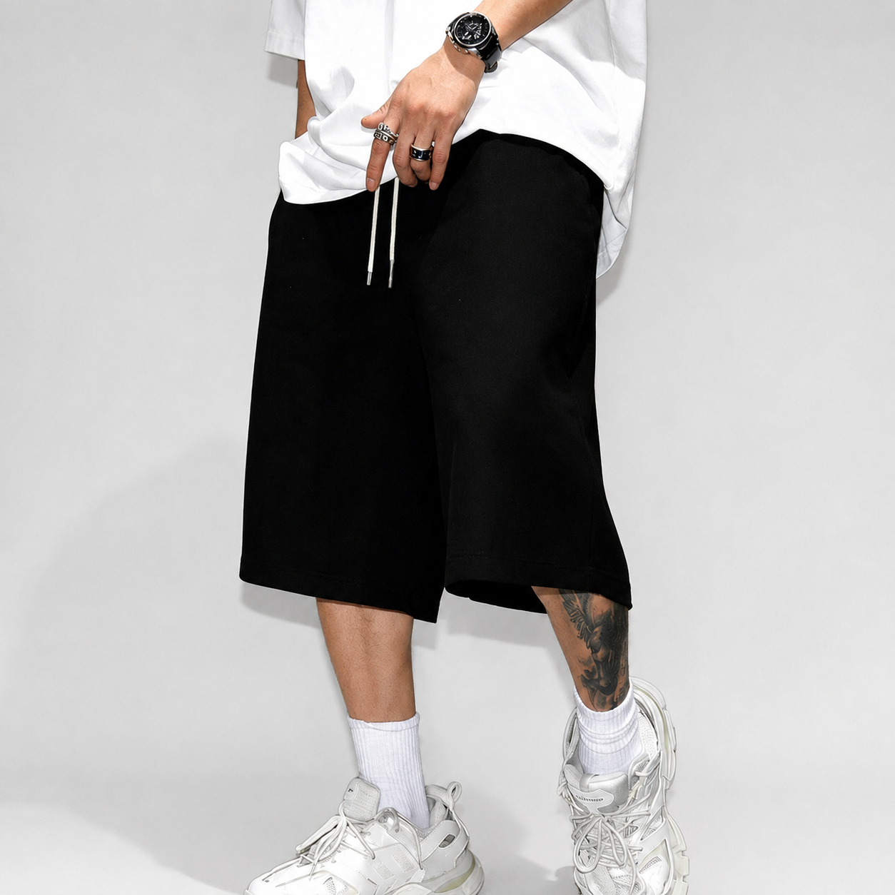 Casual Knit Loose Fit Sports Pants For Men