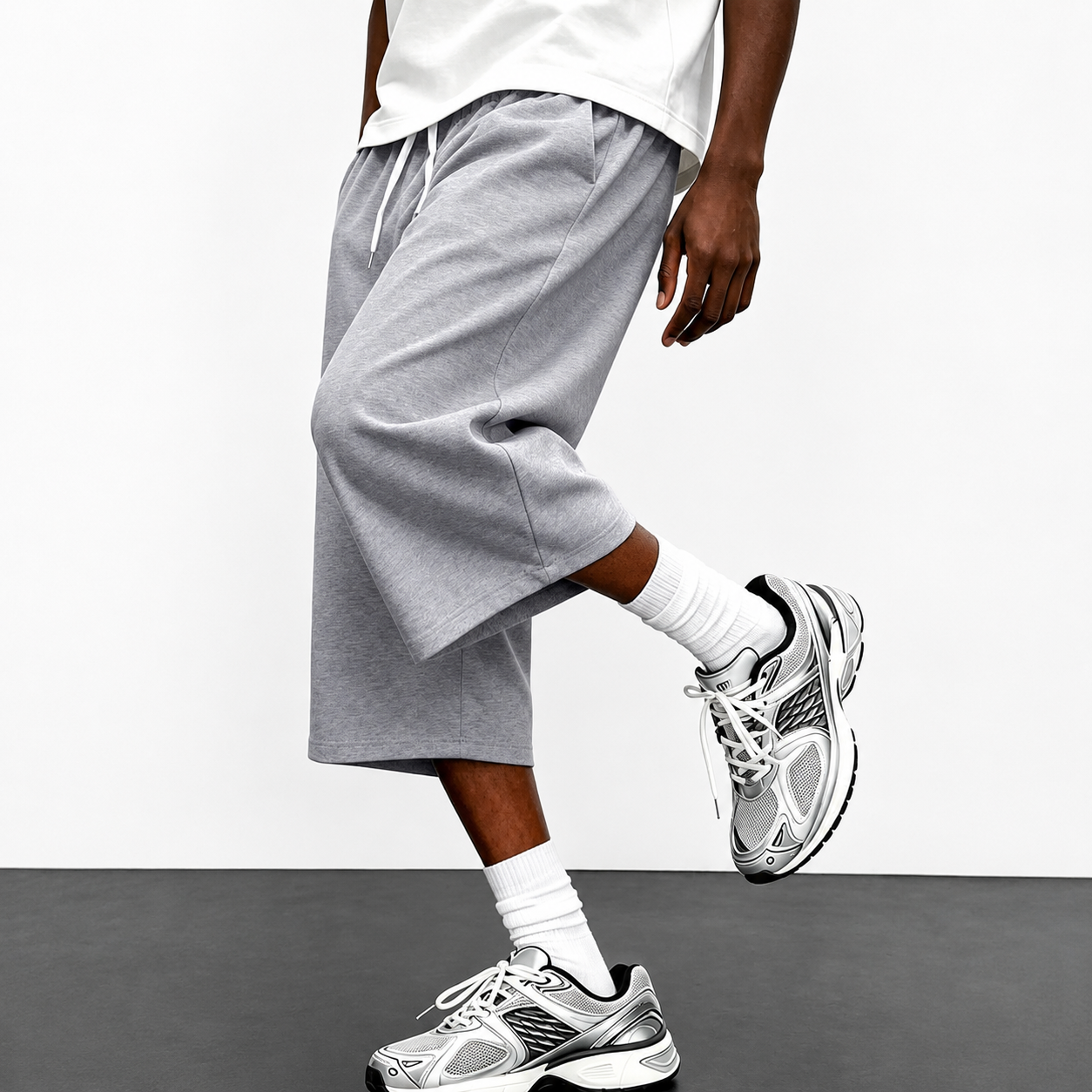 Casual Knit Loose Fit Sports Pants For Men