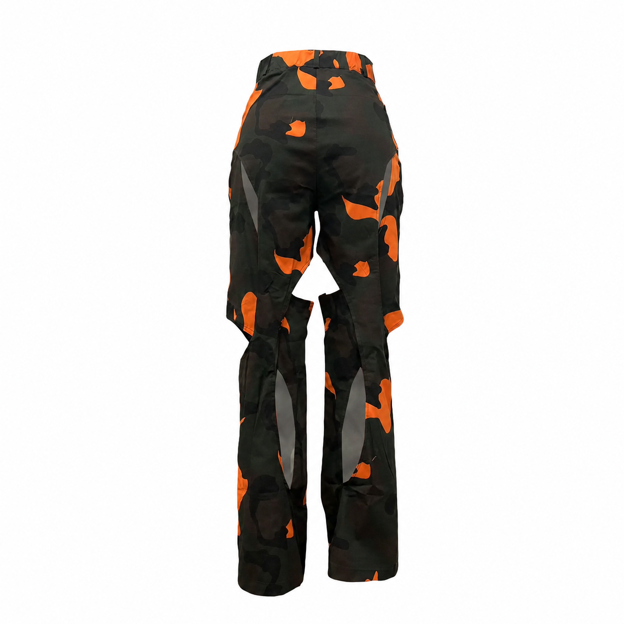Casual Camo Print Streetwear Pants With Zipper And Button For Women