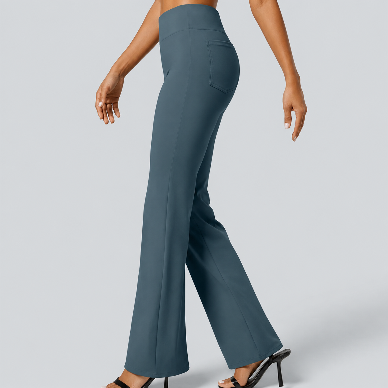 Casual Flare Work Pants With Pocket For Women 