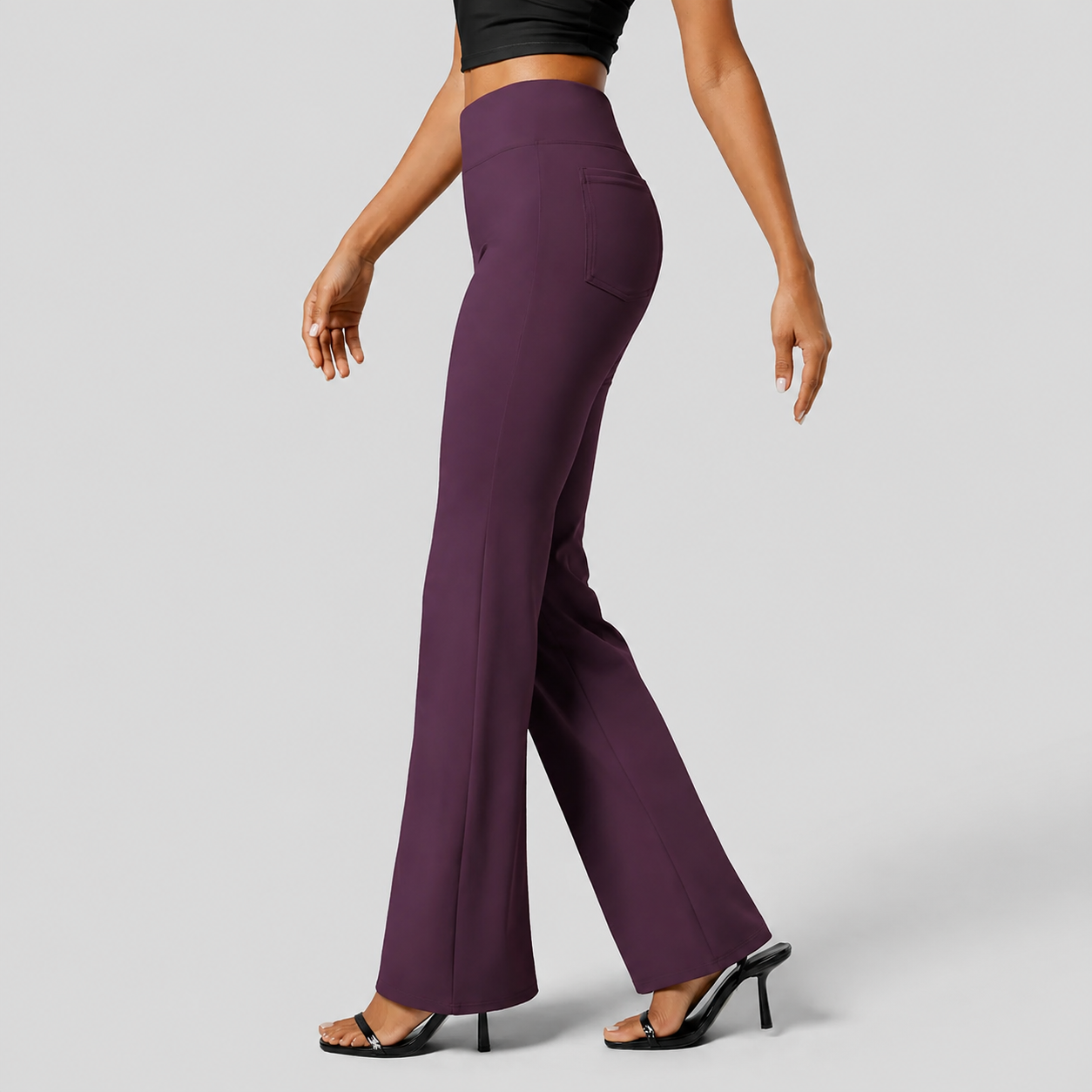 Casual Flare Work Pants With Pocket For Women 