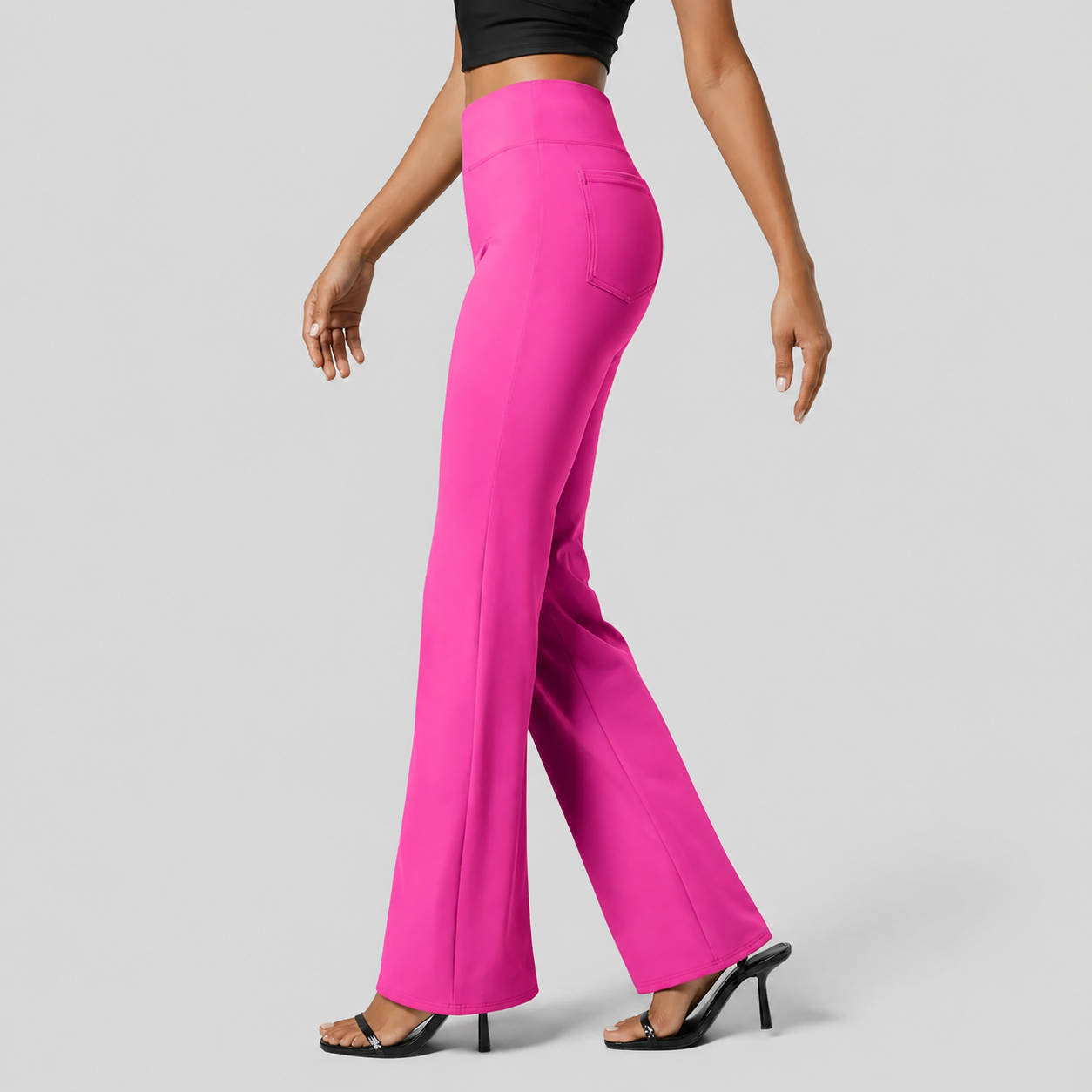Casual Flare Work Pants With Pocket For Women 