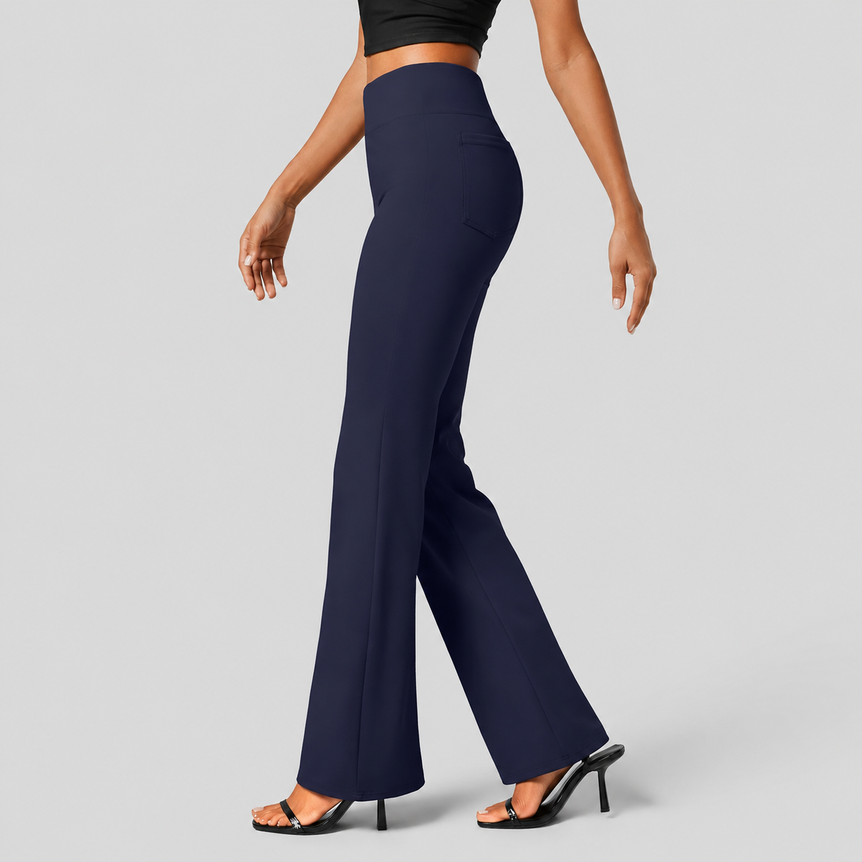 Casual Flare Work Pants With Pocket For Women 