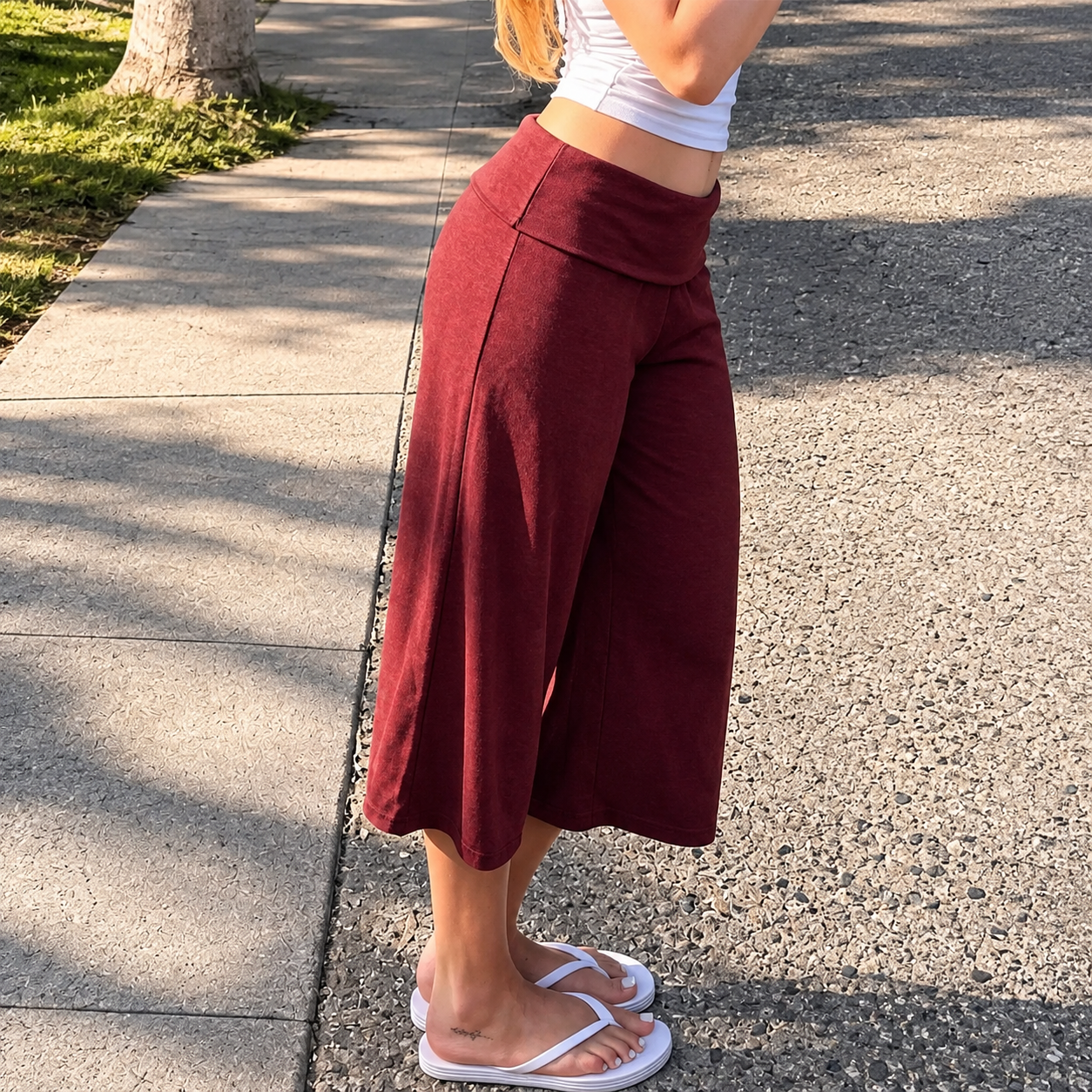 Casual Loose Fit Capri Pants For Women