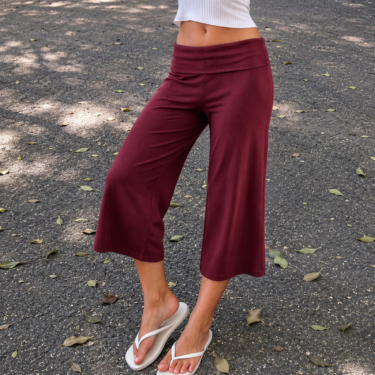 Casual Loose Fit Capri Pants For Women