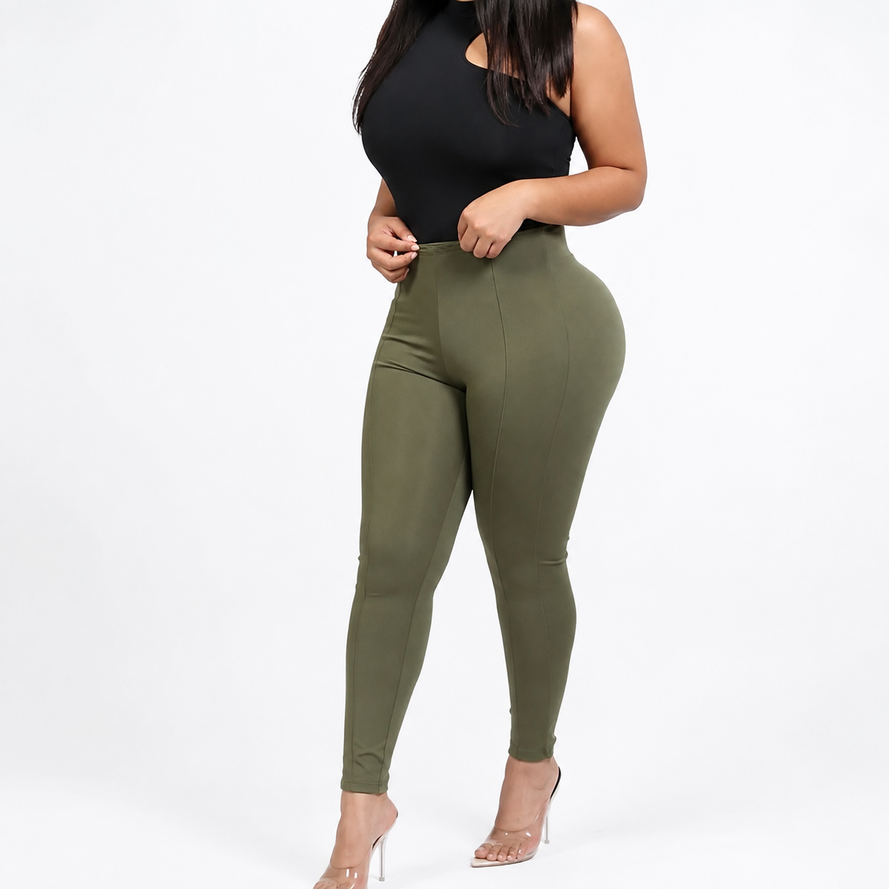 High Rise Colombian Compression Skinny Fit Pants For Women