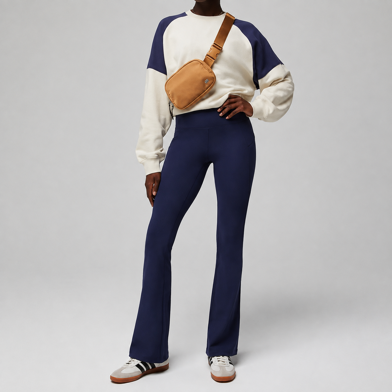High Rise Pocket Kick Flare Casual Pants For Everyday Wear For Women