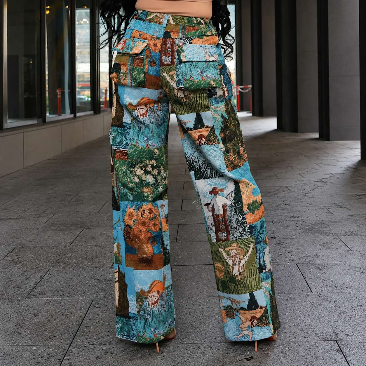 Casual Baggy Cargo Patchwork Streetwear Pants For Women