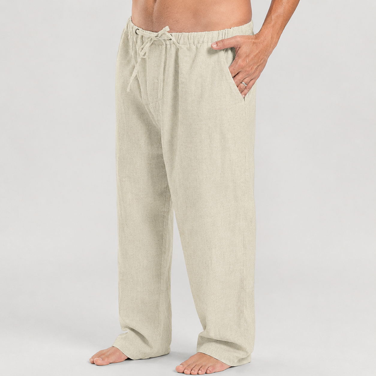 Comfortable Loose Fit Pants With Adjustable Drawstring For Men