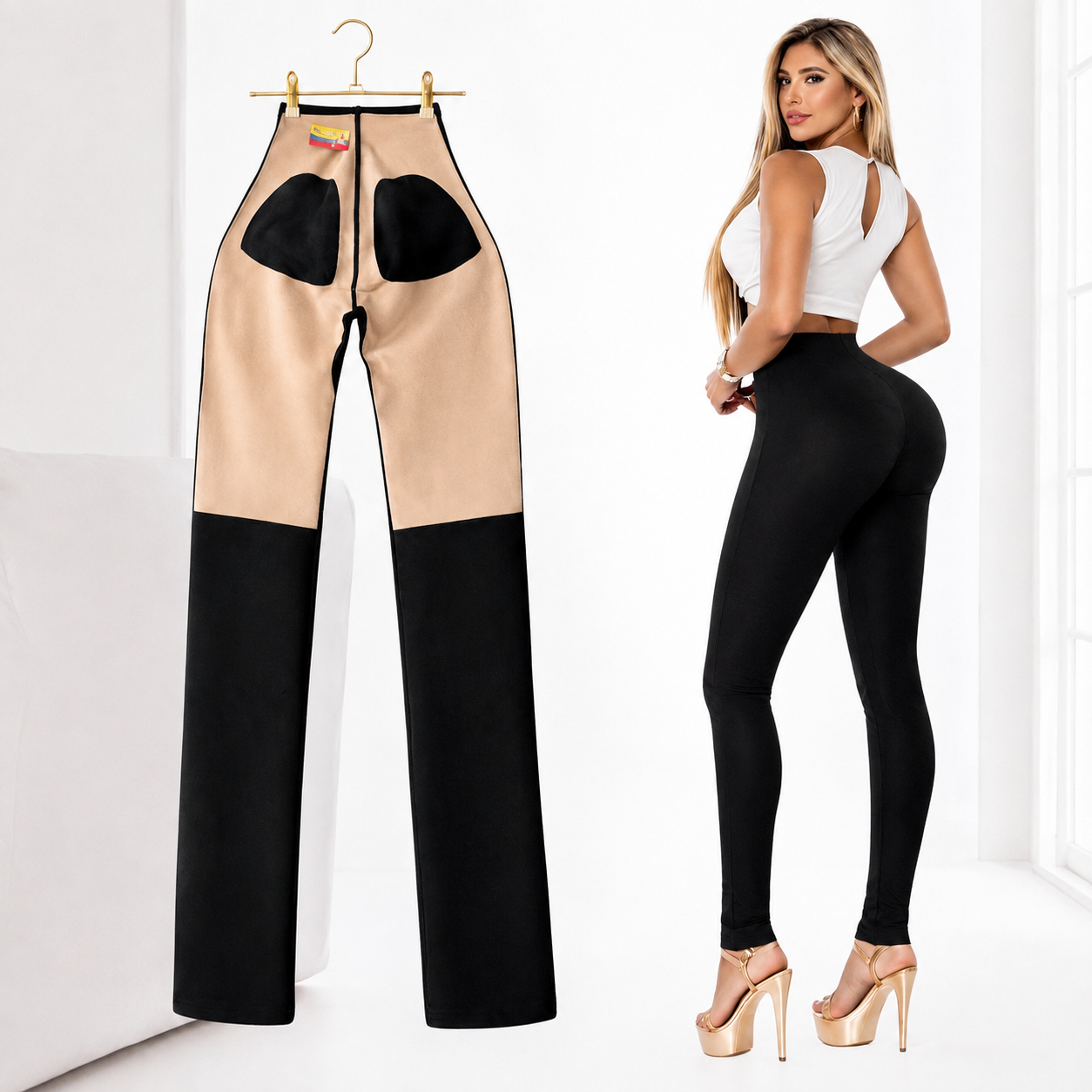 Skinny Colombian Fit Leggings with Built In Support Panel