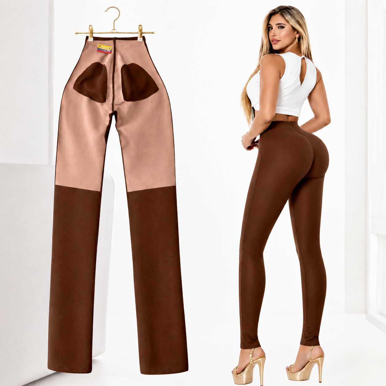 Skinny Colombian Fit Leggings with Built In Support Panel