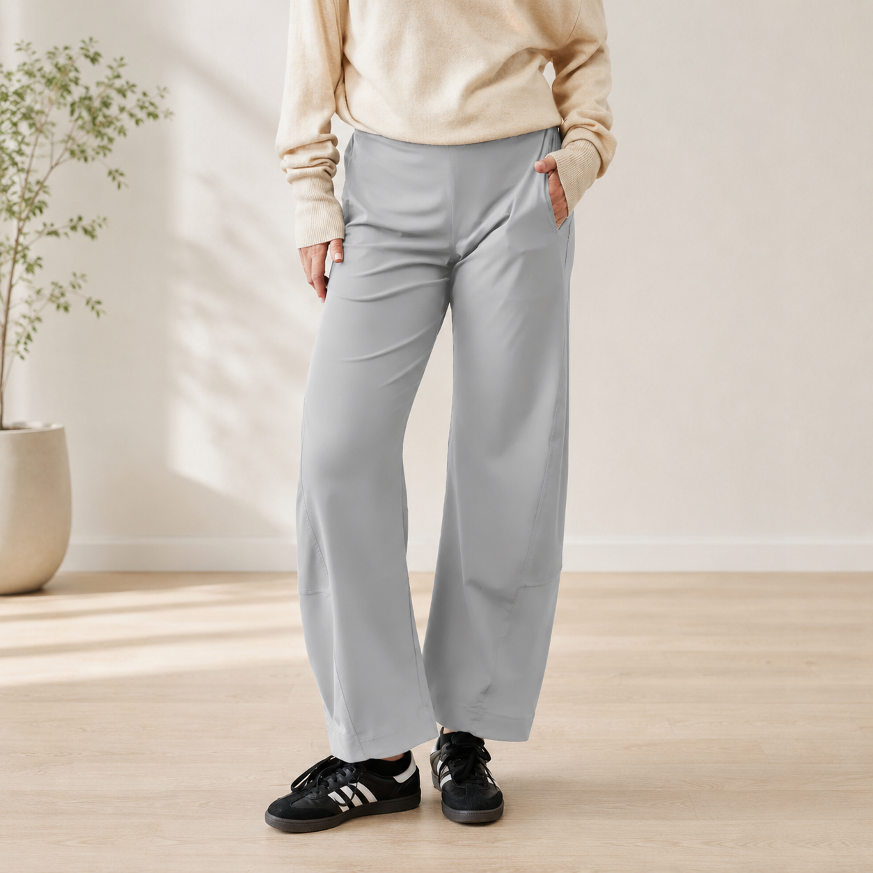 Casual Baggy Lounge Pants With Side Pockets For Women