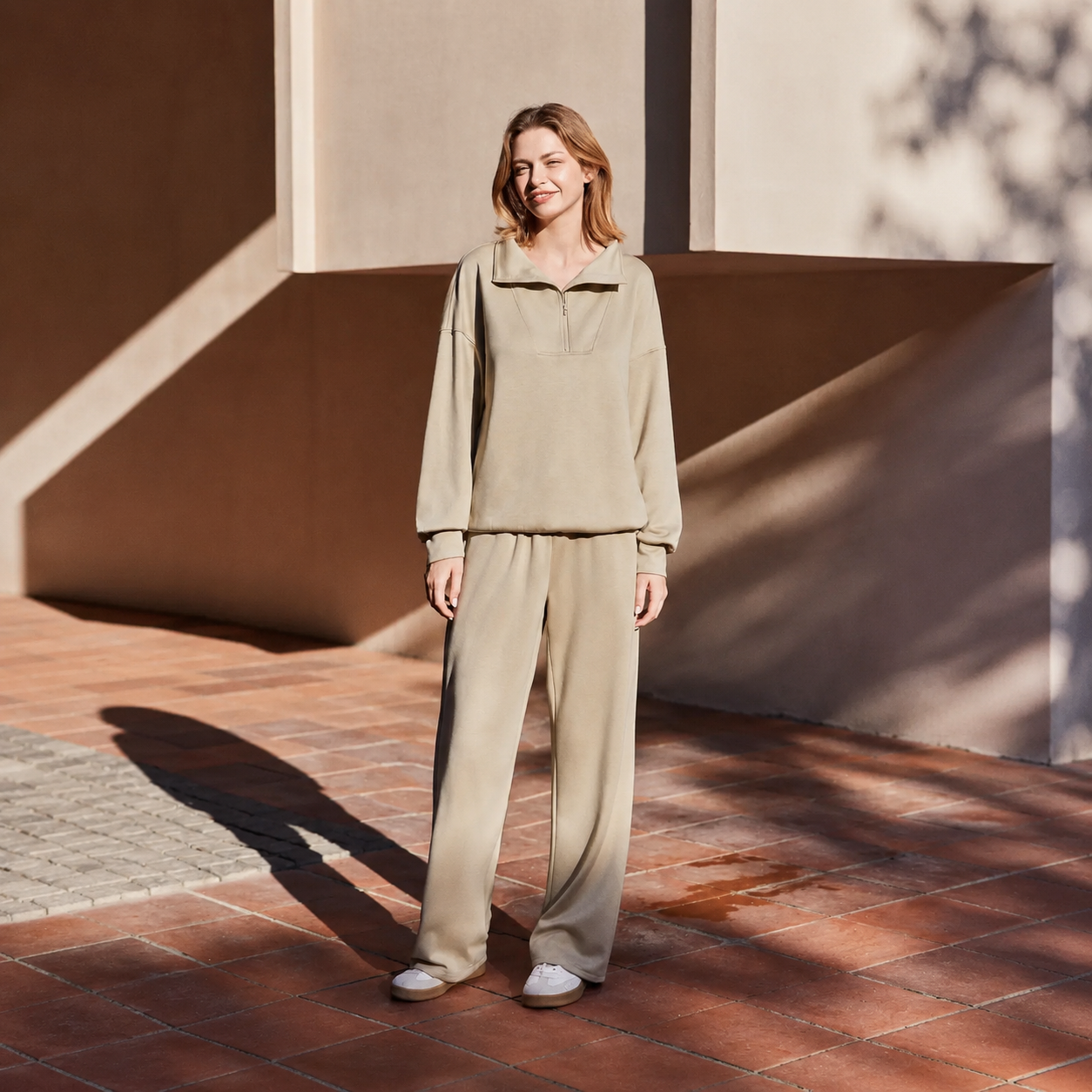 2 Pieces Long Sleeve Cardigan And Sports Pants Set  