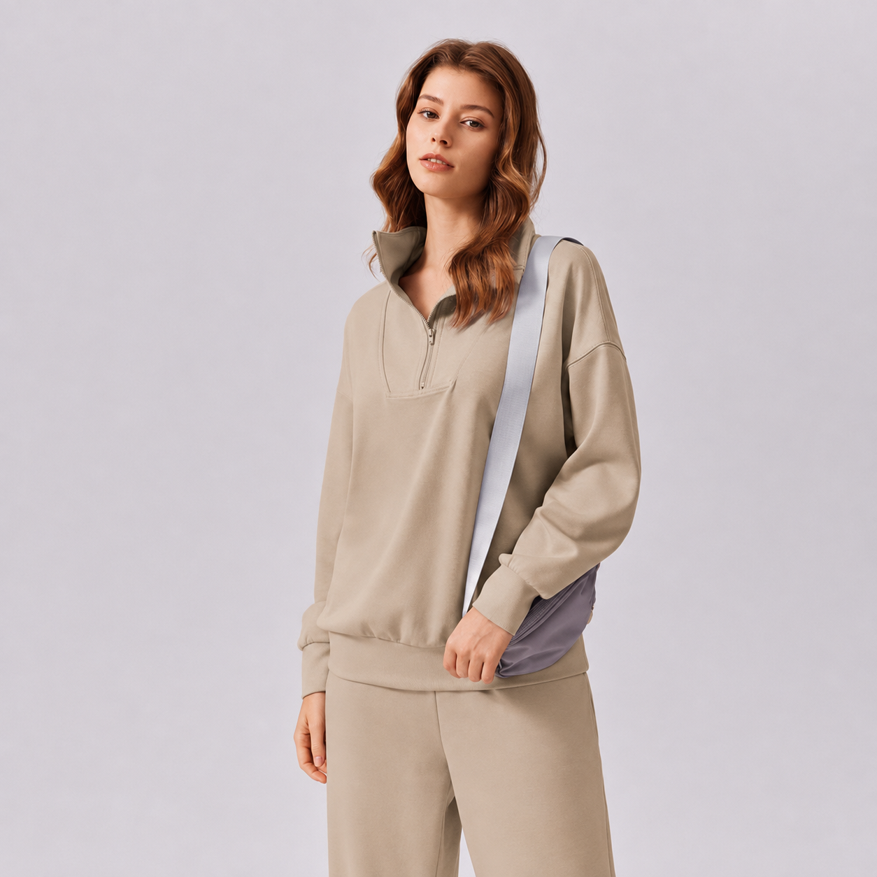 2 Pieces Long Sleeve Cardigan And Sports Pants Set  