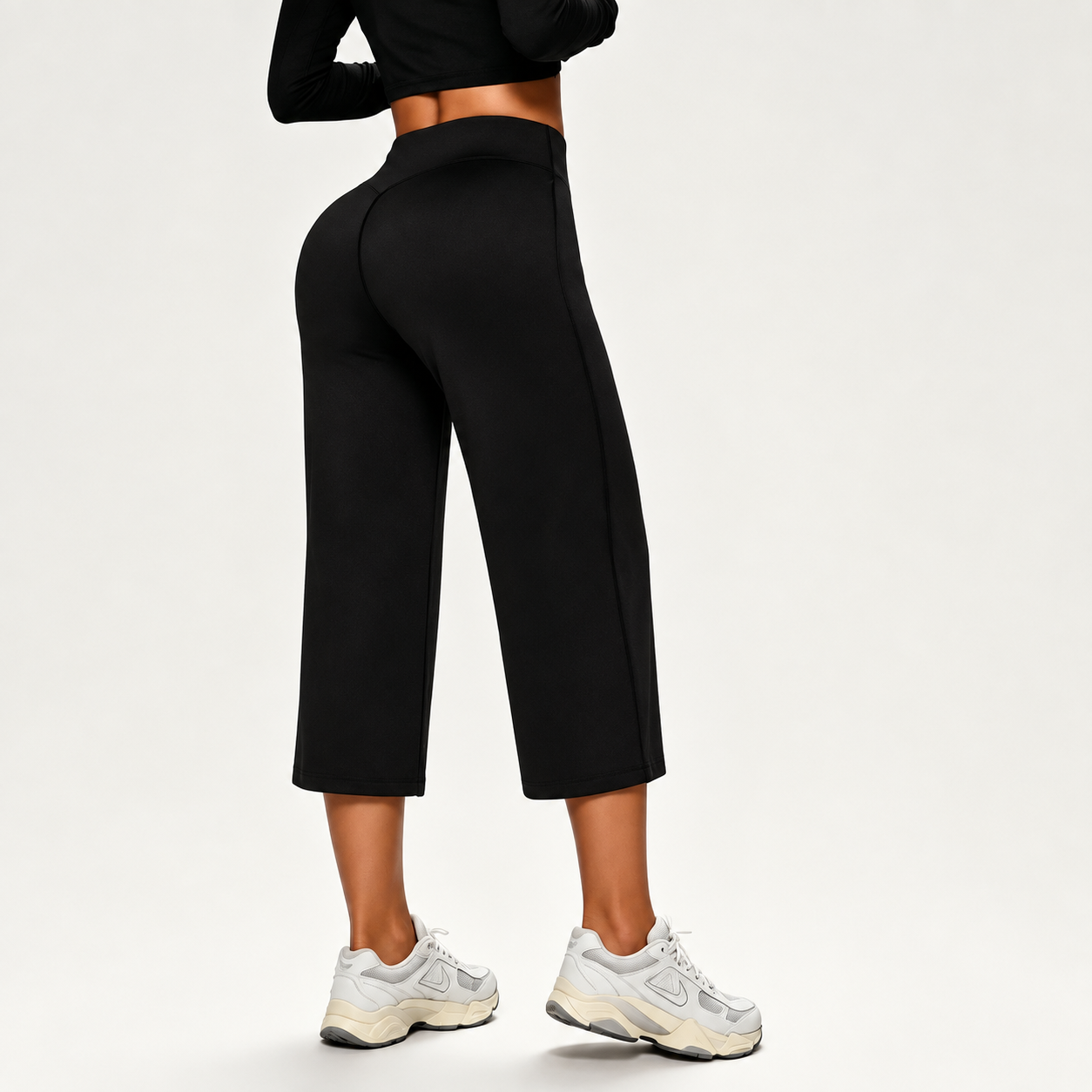 Casual Flared Yoga Sports Length Capri Pants For Women