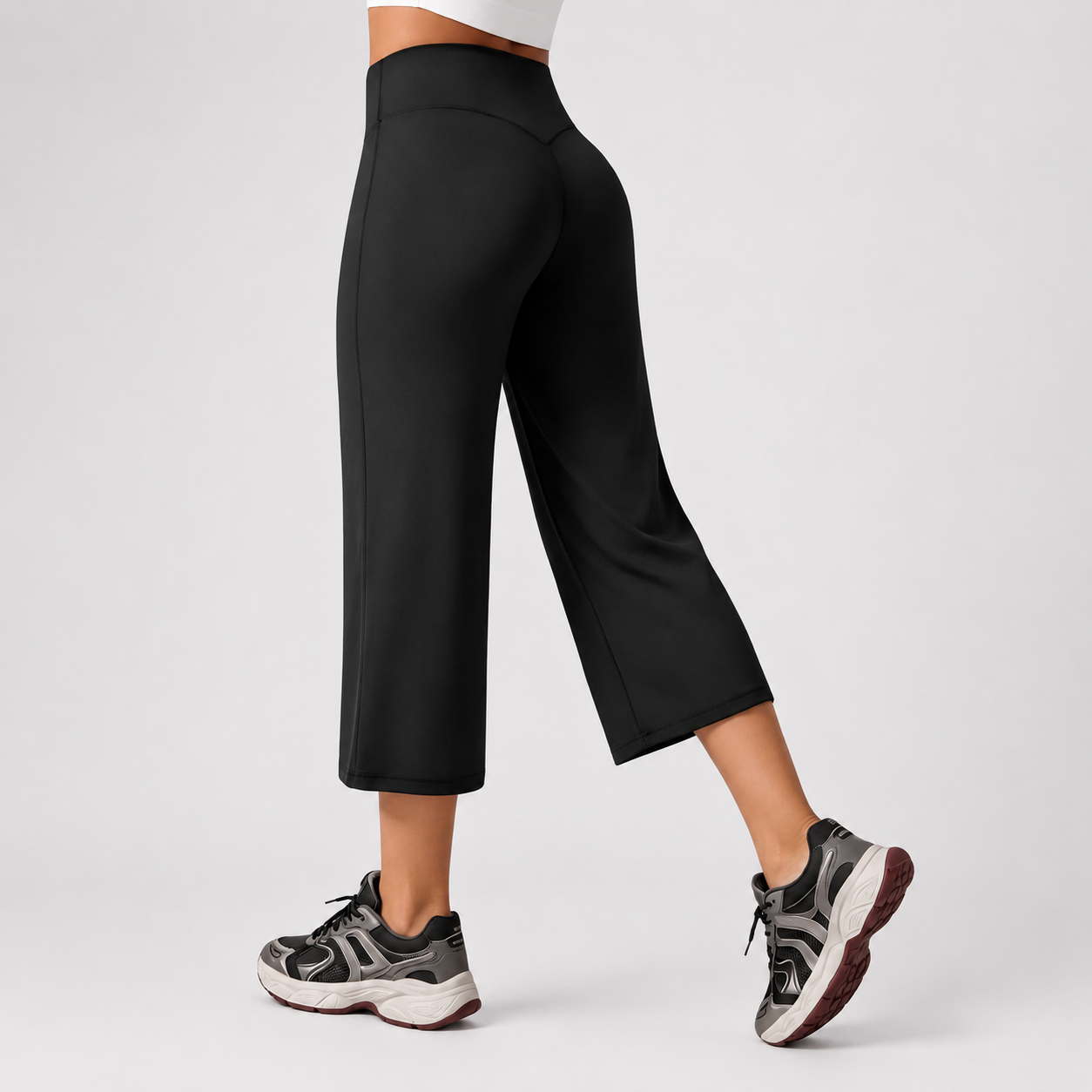 Casual Flared Yoga Sports Length Capri Pants For Women