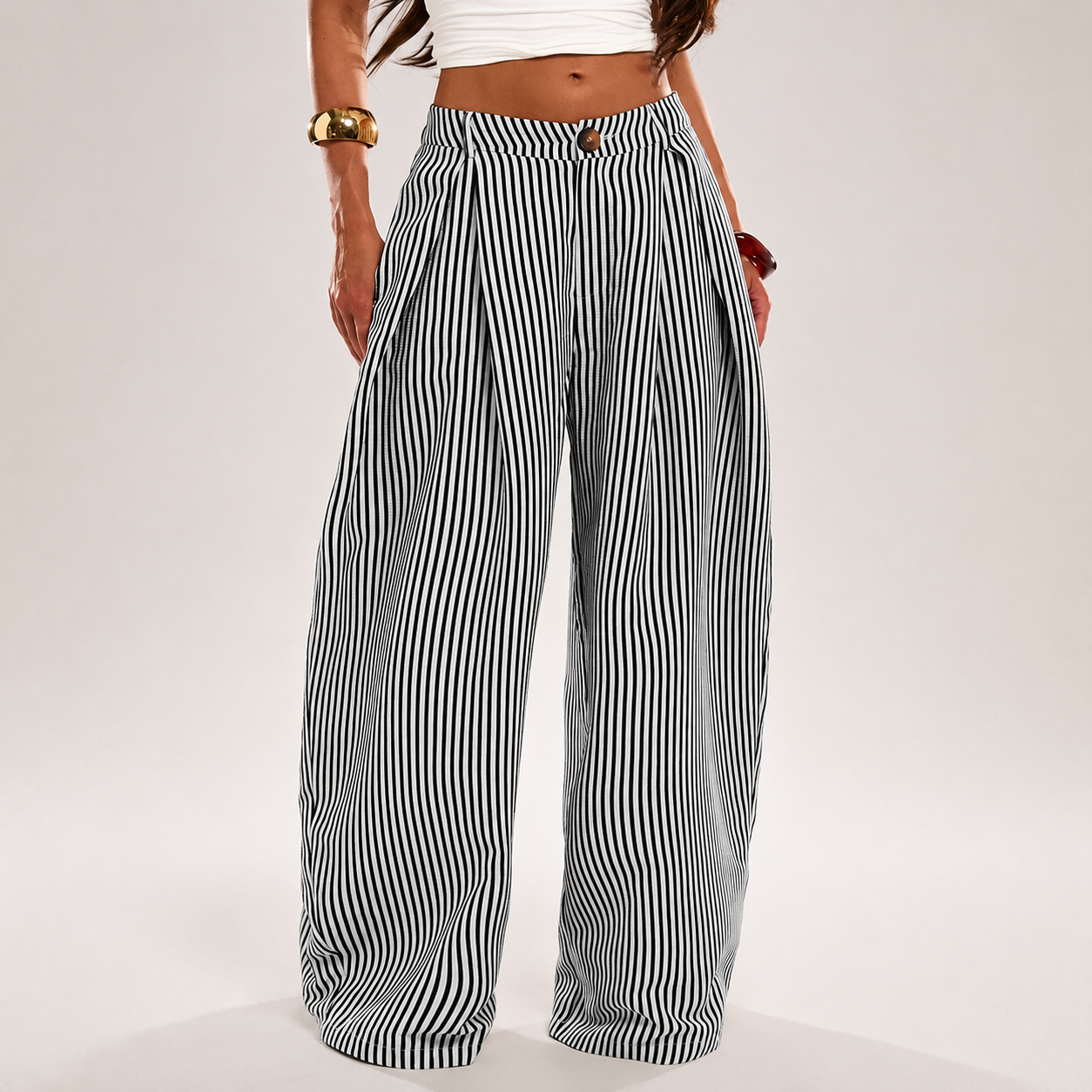 Casual Loose Checkered Striped Patchwork Boho For Women