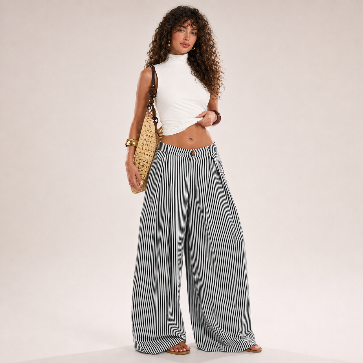 Casual Loose Checkered Striped Patchwork Boho For Women