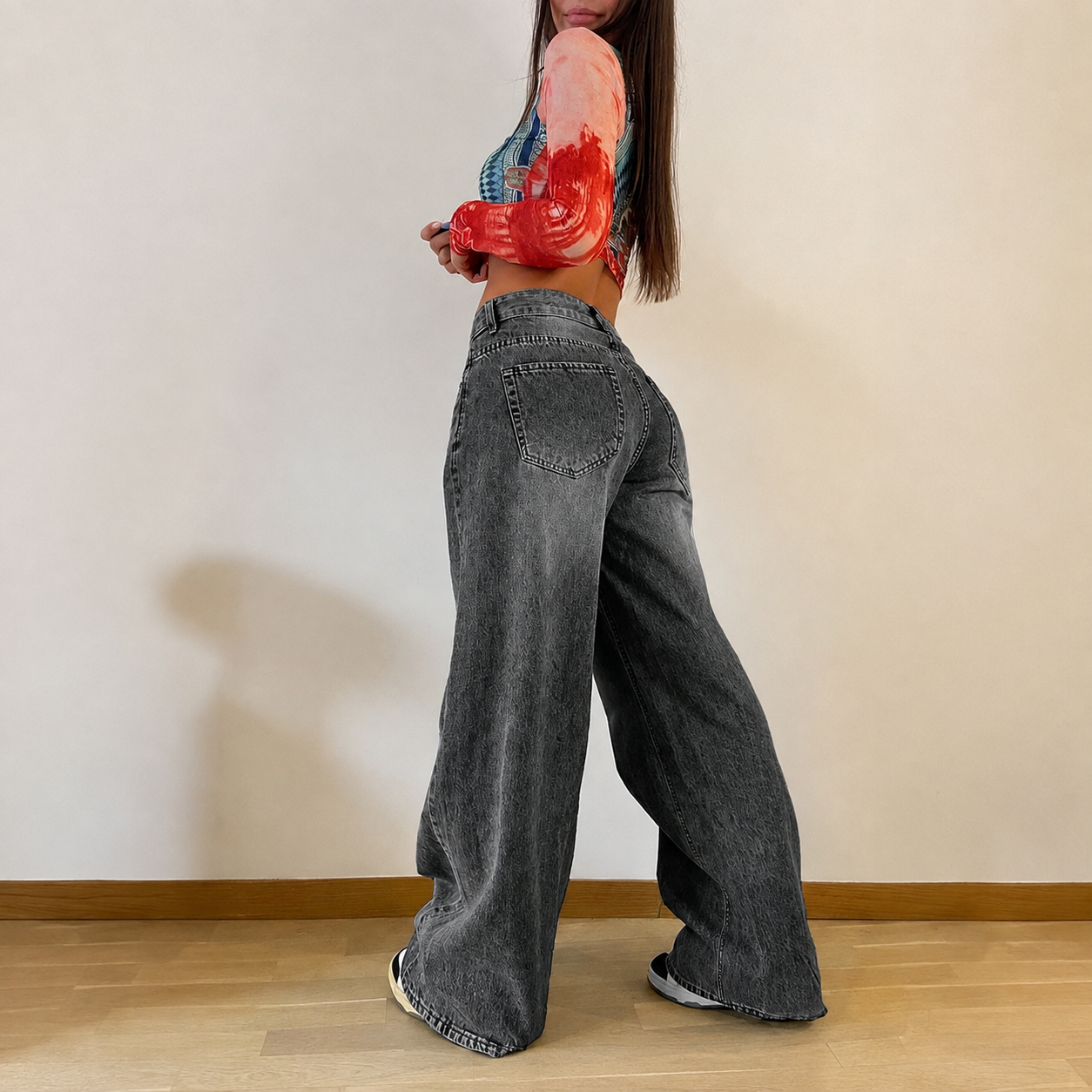 Vintage Loose Stacked Straight Casual Jeans For Women