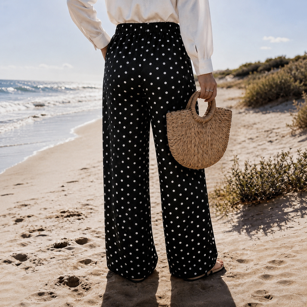Casual Long Striped Vacation Themed Pants For Women