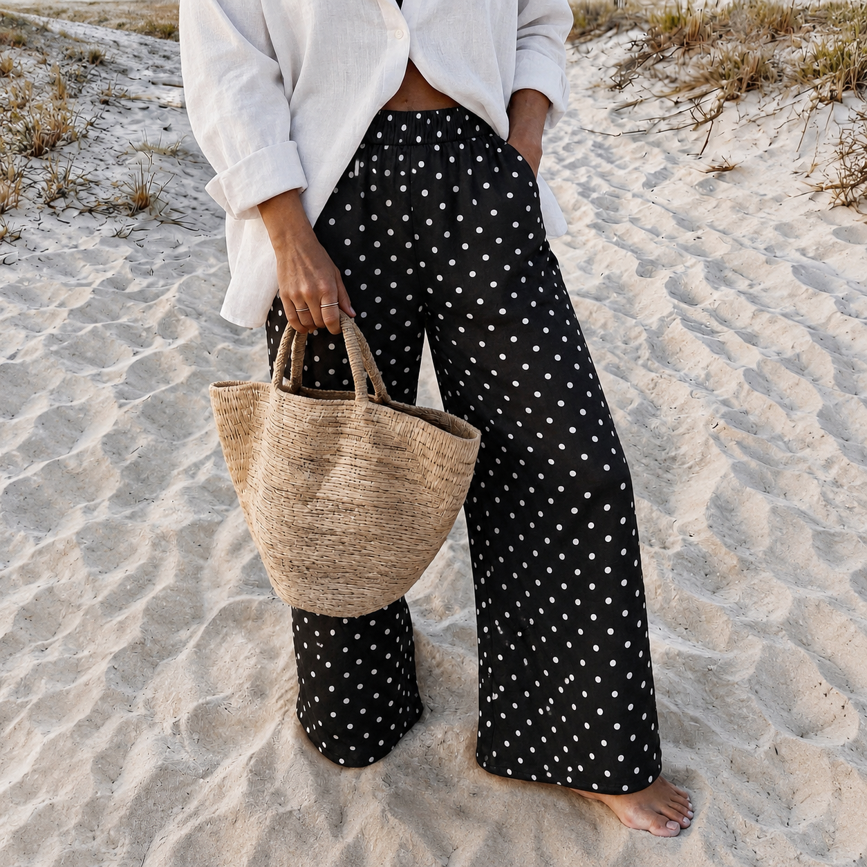 Casual Long Striped Vacation Themed Pants For Women