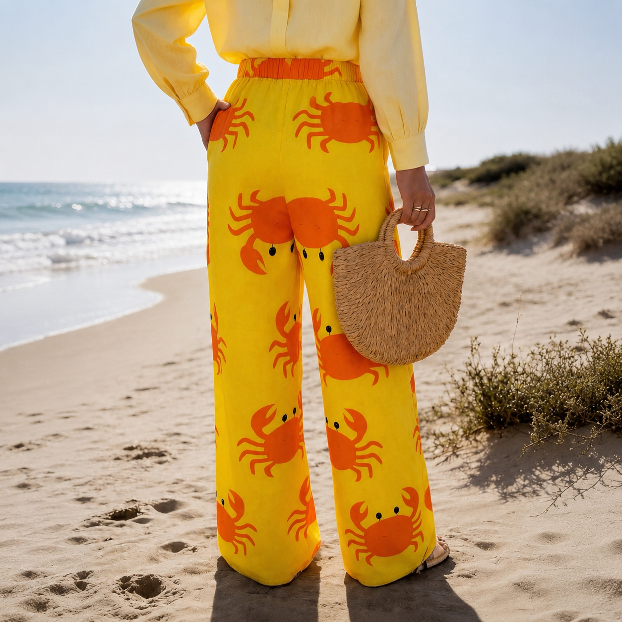 Casual Long Striped Vacation Themed Pants For Women