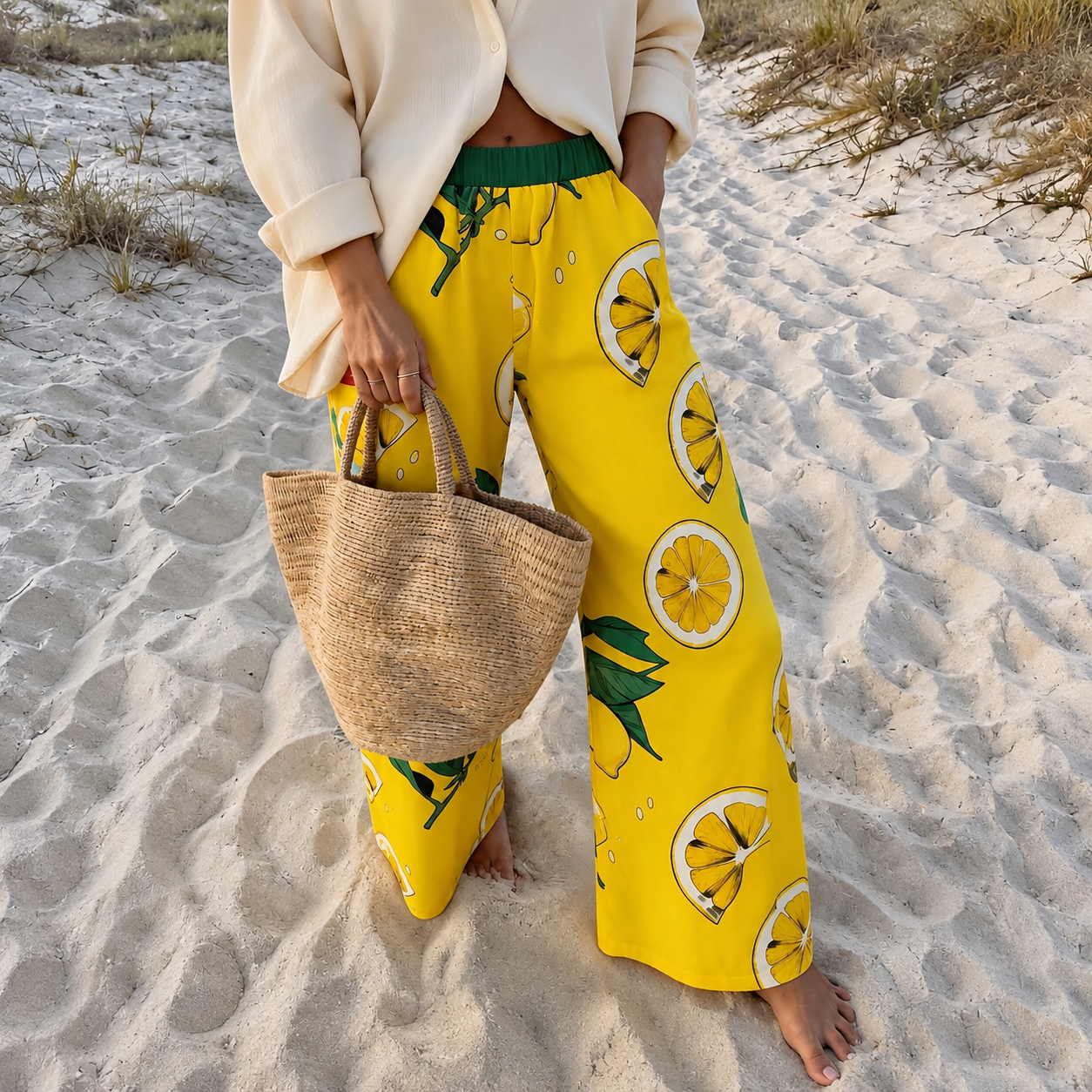 Casual Long Striped Vacation Themed Pants For Women