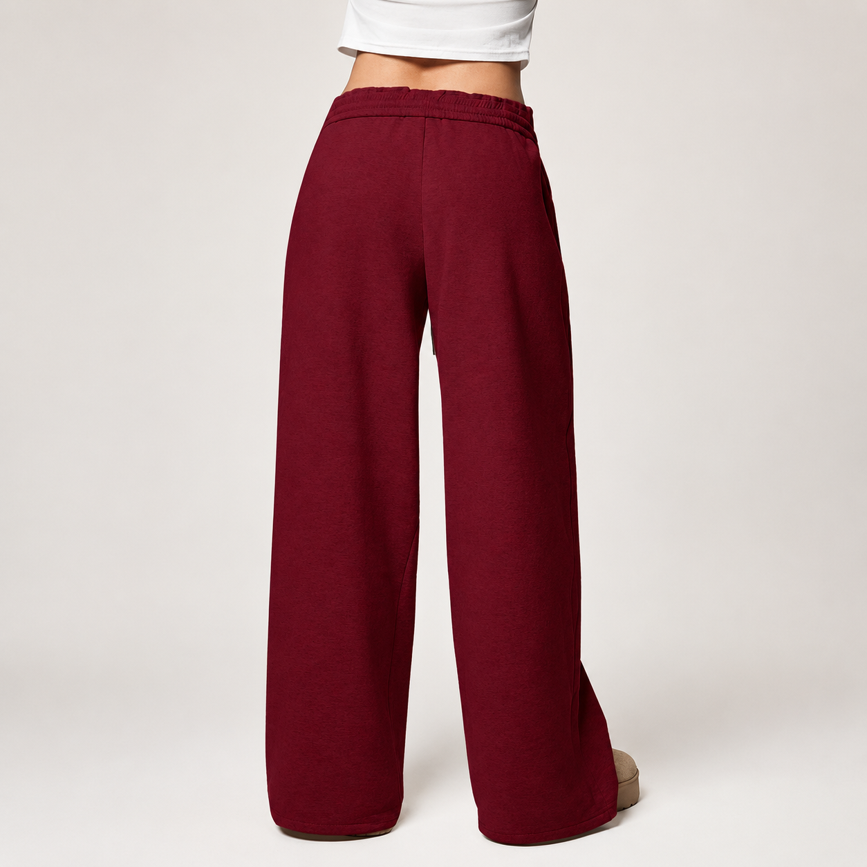 Casual Wide Loose Winter Thickened Thermal Lined Sweatpants For Women