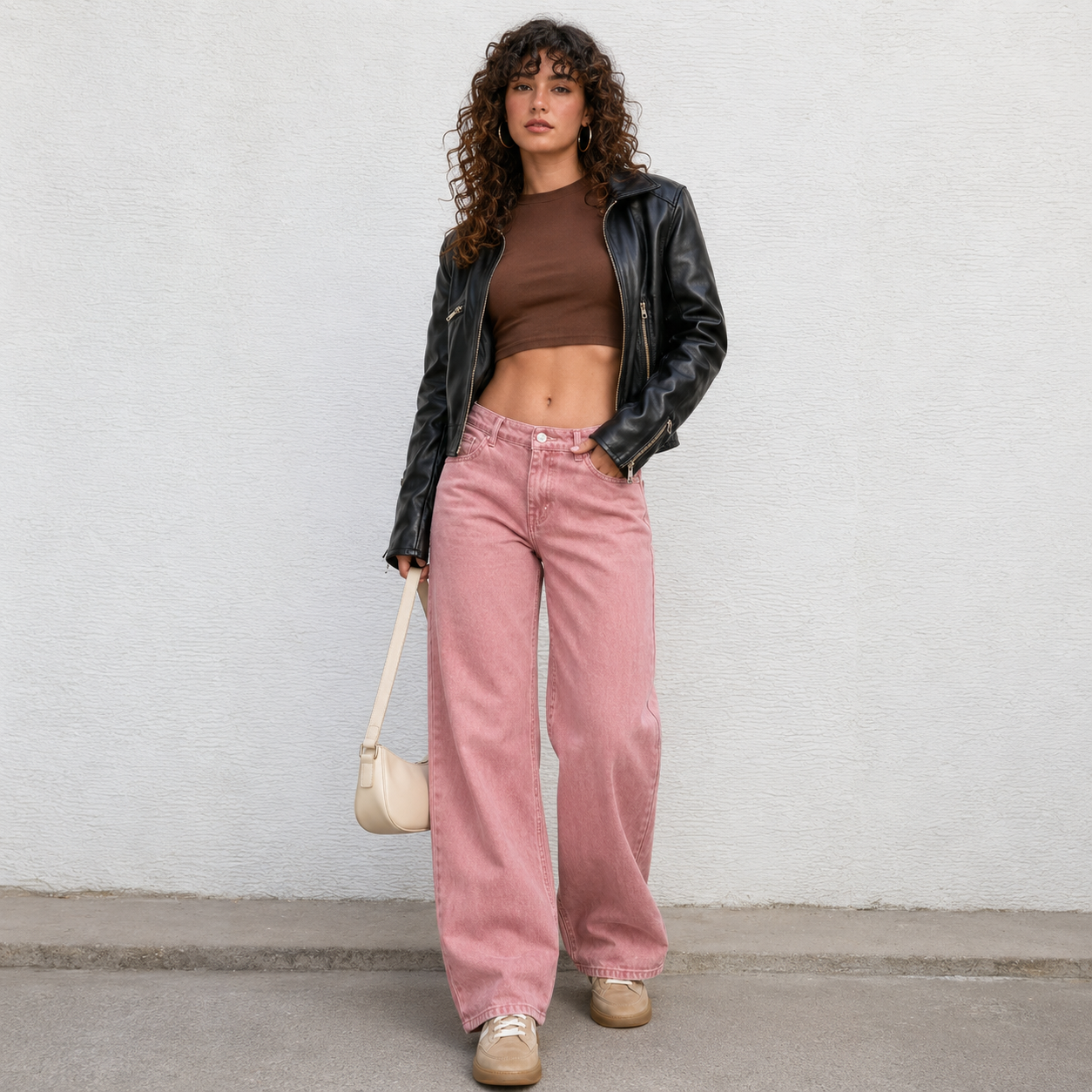 Casual Straight Long Pants With Button And Pockets For Women