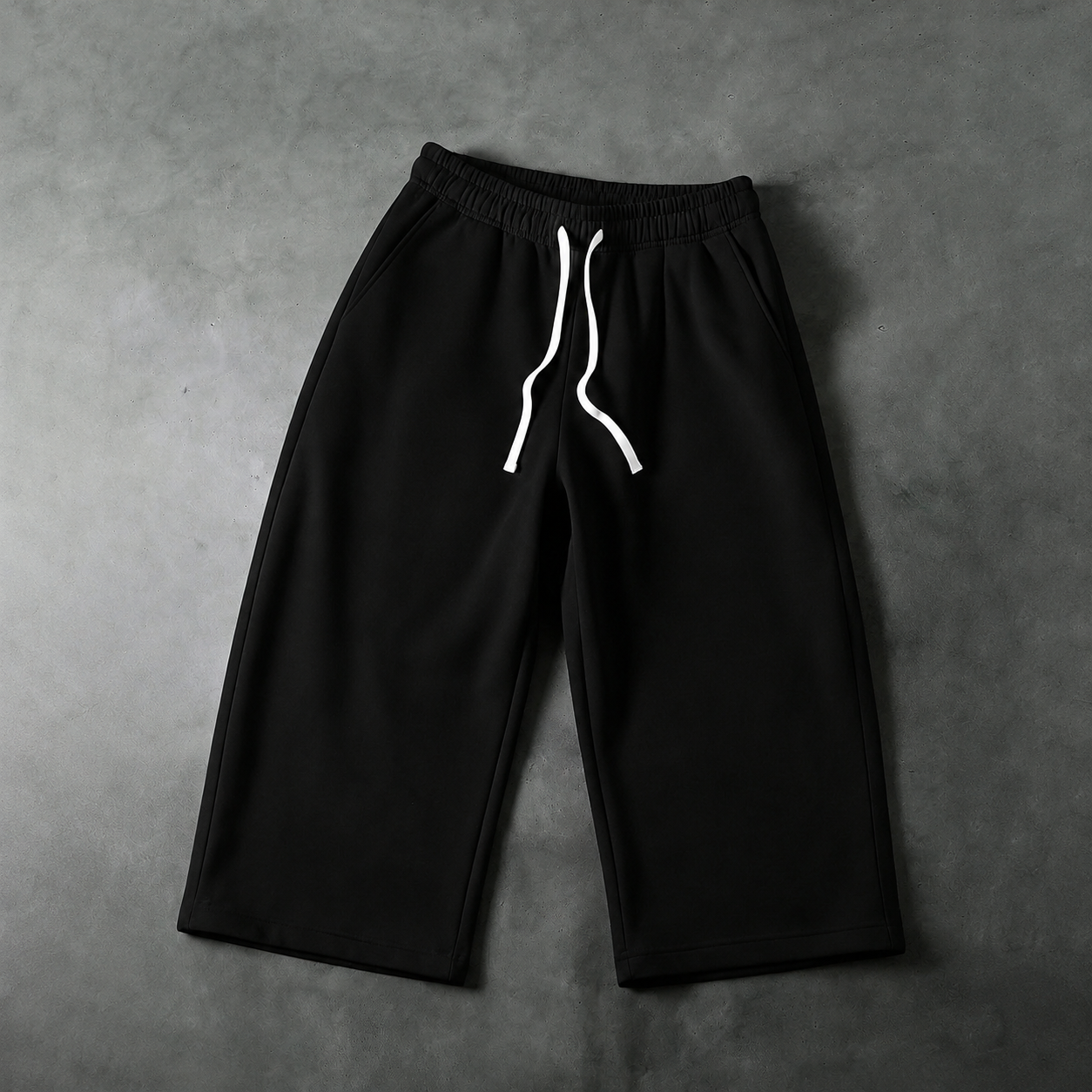 Casual Wide Loose Mid Length Sports Bermuda Lounge Pants With Drawstring For Women